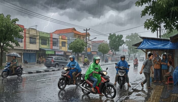 Hari Ini Hujan Berpeluang Turun Seharian, 10 Wilayah Riau Diminta Waspada Petir dan Angin Kencang