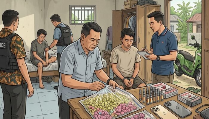 Polisi di Dumai Gagalkan Peredaran 1.365 Pil Ekstasi dan 12 Cartridge Etomidate