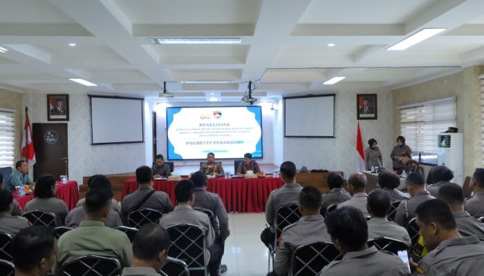 Polresta Pekanbaru Terima Tim Penelitian Puslitbang Polri Evaluasi Mutu Pengadaan Barang dan Jasa