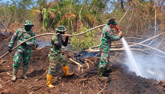 Akses Sulit dan Cuaca Panas Tak Surutkan Tim Gabungan Tangani Karhutla di Pulau Jum’at