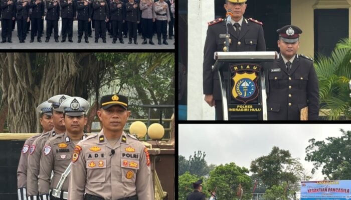 Polres Inhu Gelar Upacara Hari Kesaktian Pancasila 2026 di Mapolres: Wakapolres Kompol Syahrizal Jadi Irup Usung Tema Pancasila Pemersatu Bangsa