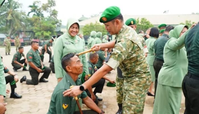 Kodim 0314/Inhil Gelar Korps Raport, 36 Personel Bintara dan Tamtama Naik Pangkat