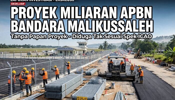Proyek Rp3,1 Miliar di Bandara Malikussaleh Aceh Utara Disorot, Tanpa Papan Proyek dan Diduga Tak Sesuai Spek