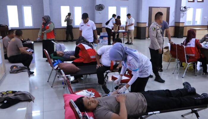 30 Kantong Darah Polres Rohil di HUT ke-75 Humas Polri