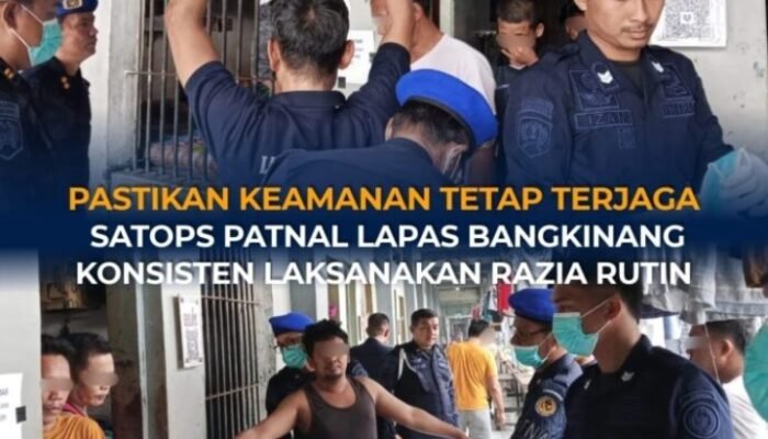 Pastikan Keamanan Tetap Terjaga, Satops Patnal Lapas Bangkinang Konsisten Laksanakan Razia Rutin