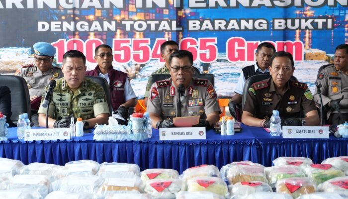 Polda Riau Musnahkan 100,55 Kg Narkotika, 467 Ribu Jiwa Diperkirakan Terselamatkan