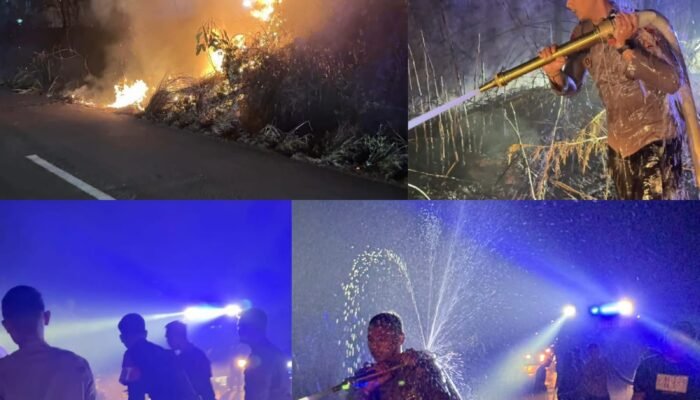 Satbrimob Polda Jambi Padamkan Karhutla di Sungai Bertam